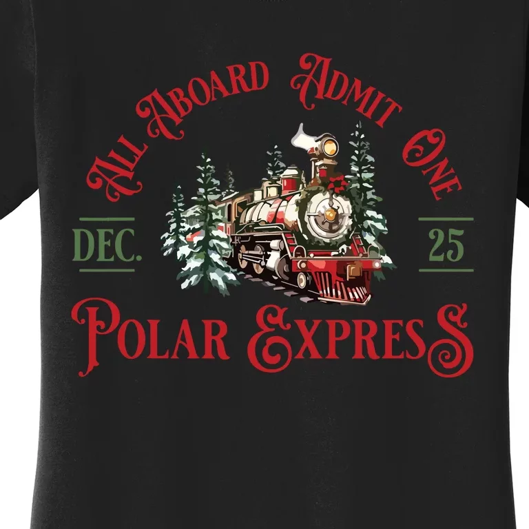 Retro North Pole Express All Abroad Family Matching Women's T-Shirt