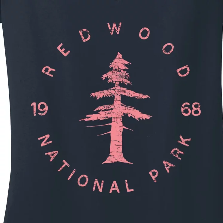 Redwood National Park Redwood Forest Design US Parks Women's V-Neck T-Shirt