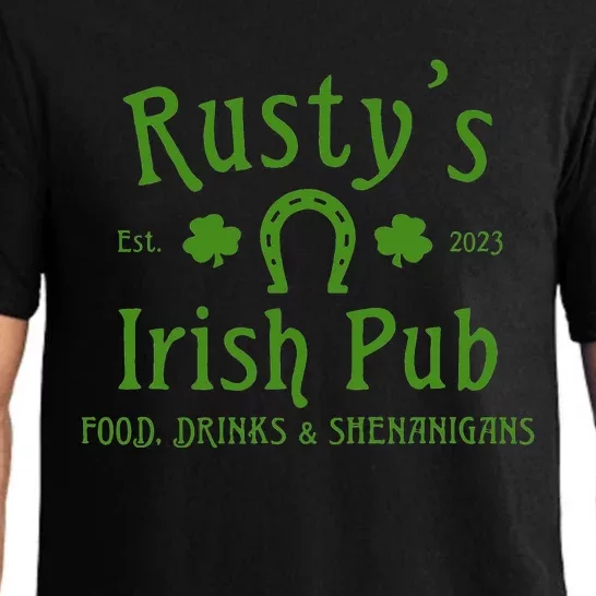 Rusty Name Personalized Irish Pub Gift St Patrick's Day Pajama Set