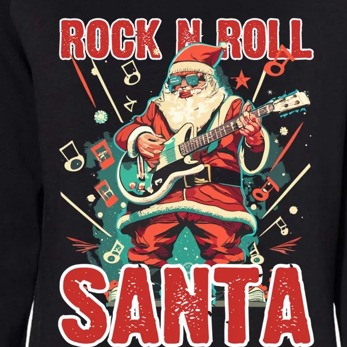 Rock N Roll Santa Playing Guitar Christmas Gift Womens California Wash Sweatshirt