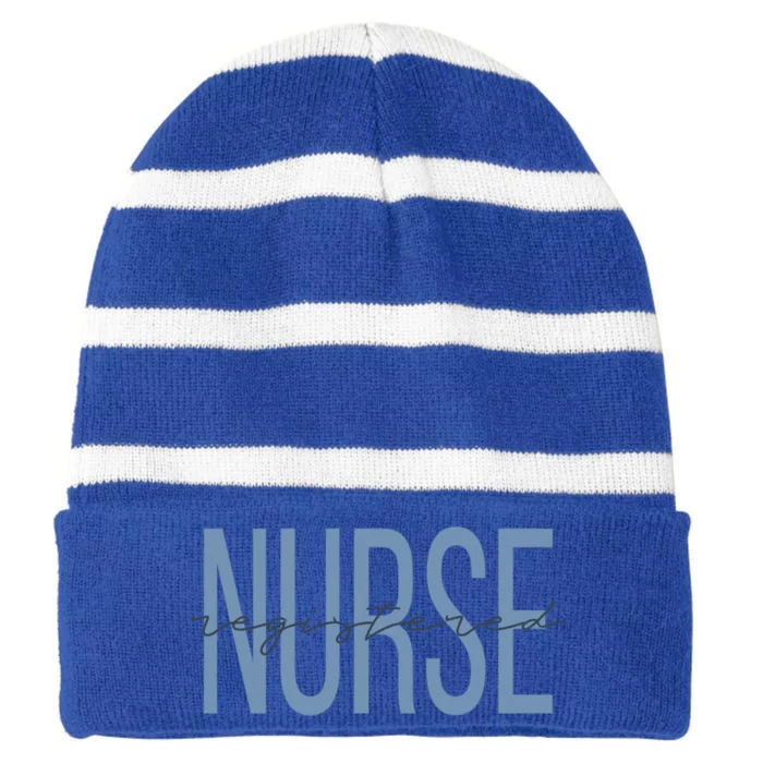 Registered Nurse Rn Emergency Room Nurse Nursing Student Gift Striped Beanie with Solid Band