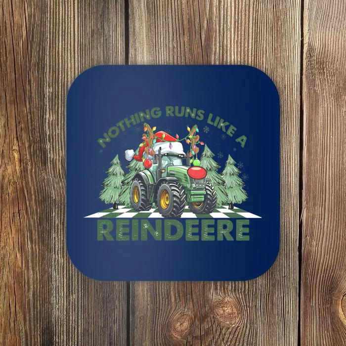 Retro Nothing Runs Like A Reindee Christmas Tractor Reindee Cute Coaster