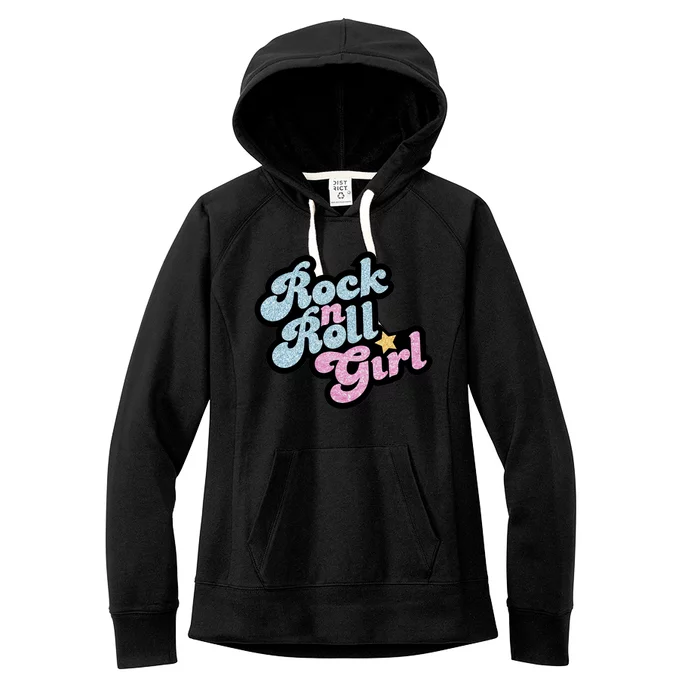 Rock N Roll Girl Cute Rockstar Concert Women's Fleece Hoodie