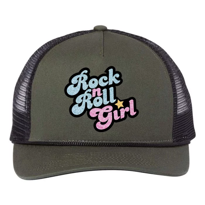 Rock N Roll Girl Cute Rockstar Concert Retro Rope Trucker Hat Cap