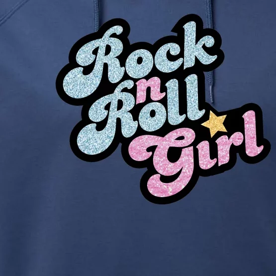 Rock N Roll Girl Cute Rockstar Concert Performance Fleece Hoodie