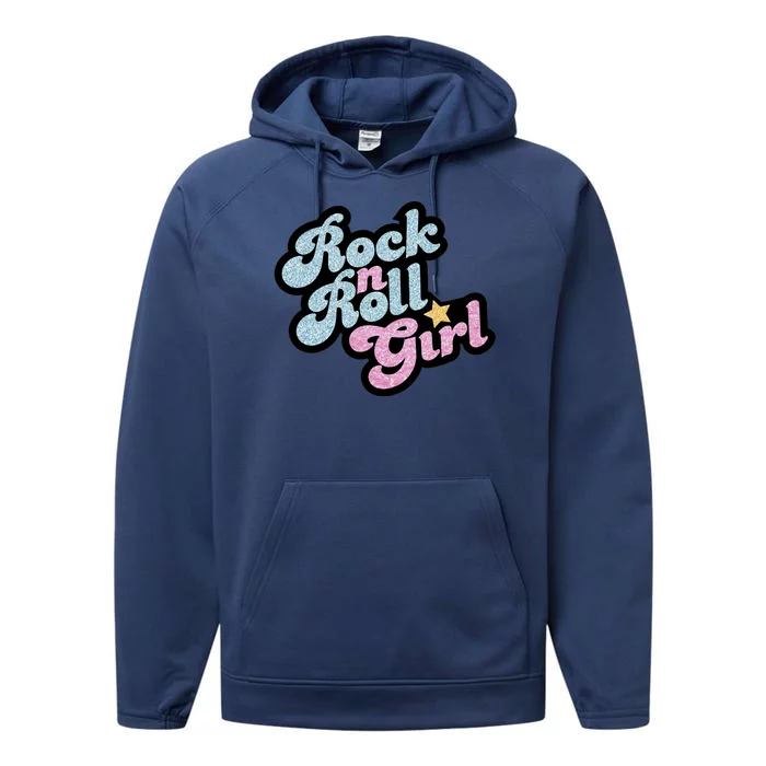 Rock N Roll Girl Cute Rockstar Concert Performance Fleece Hoodie