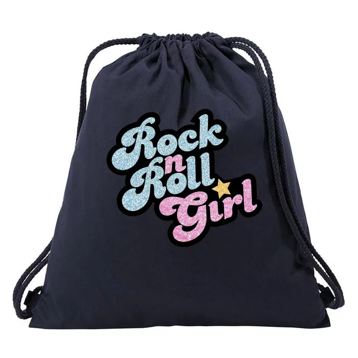 Rock N Roll Girl Cute Rockstar Concert Drawstring Bag