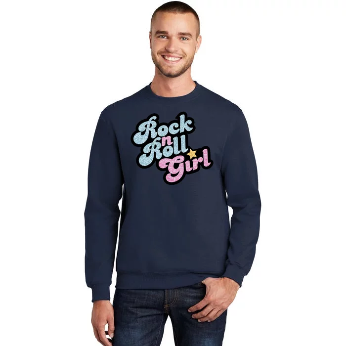 Rock N Roll Girl Cute Rockstar Concert Tall Sweatshirt