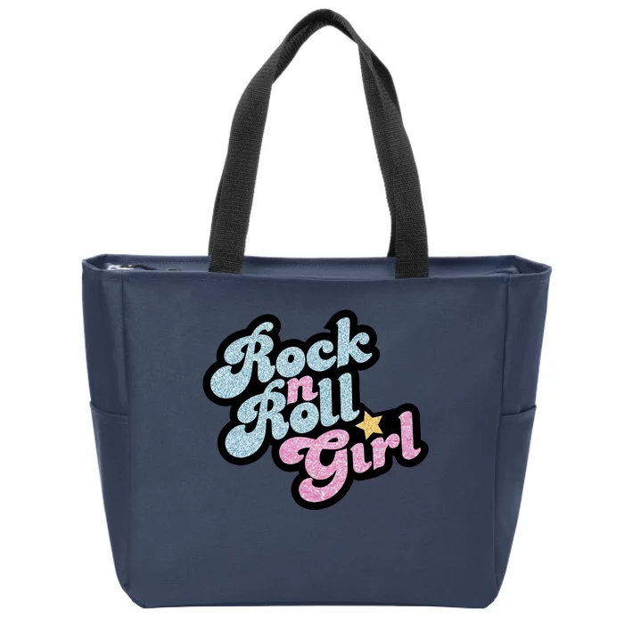 Rock N Roll Girl Cute Rockstar Concert Zip Tote Bag