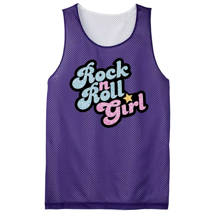 Rock N Roll Girl Cute Rockstar Concert Mesh Reversible Basketball Jersey Tank