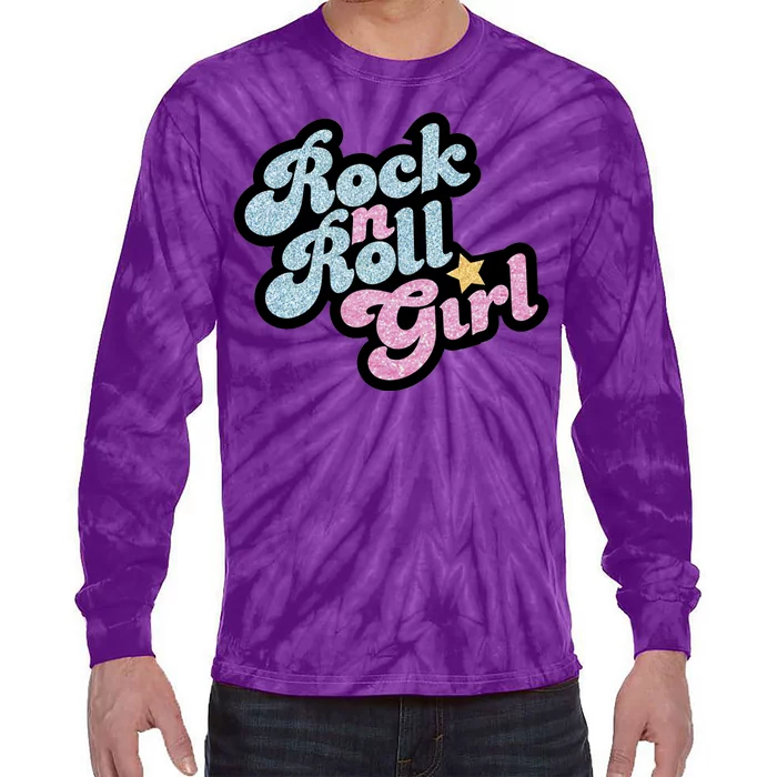 Rock N Roll Girl Cute Rockstar Concert Tie-Dye Long Sleeve Shirt