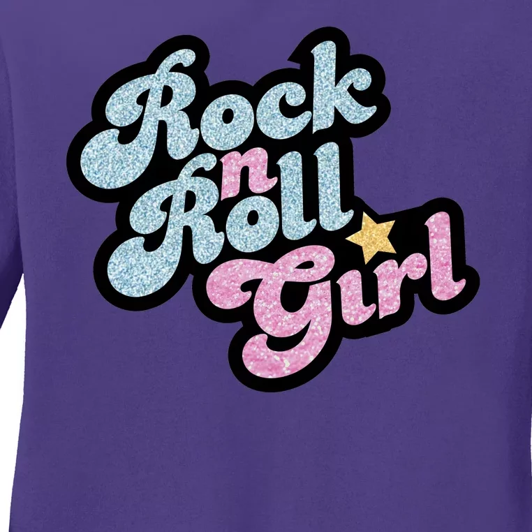 Rock N Roll Girl Cute Rockstar Concert Ladies Long Sleeve Shirt