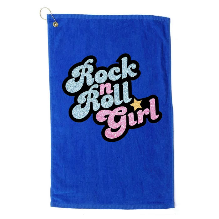 Rock N Roll Girl Cute Rockstar Concert Platinum Collection Golf Towel