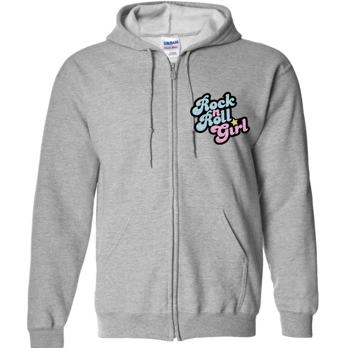 Rock N Roll Girl Cute Rockstar Concert Full Zip Hoodie