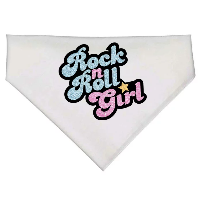 Rock N Roll Girl Cute Rockstar Concert USA-Made Doggie Bandana