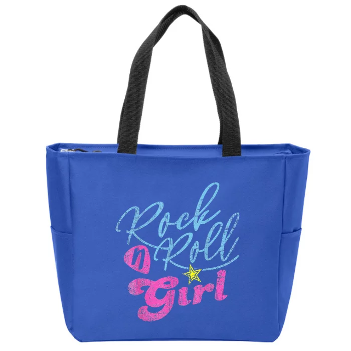 Rock N Roll Girl Purple Darla Zip Tote Bag