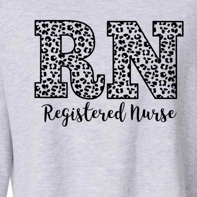 Registered Nurse RN Leopard Nursing School Nurse Graduation Cropped Pullover Crew