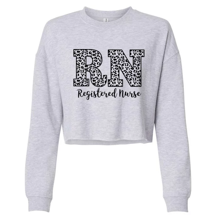 Registered Nurse RN Leopard Nursing School Nurse Graduation Cropped Pullover Crew