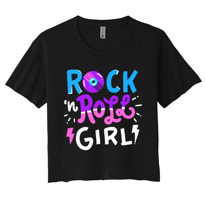 Rock N Roll Girl Music Women's Crop Top Tee