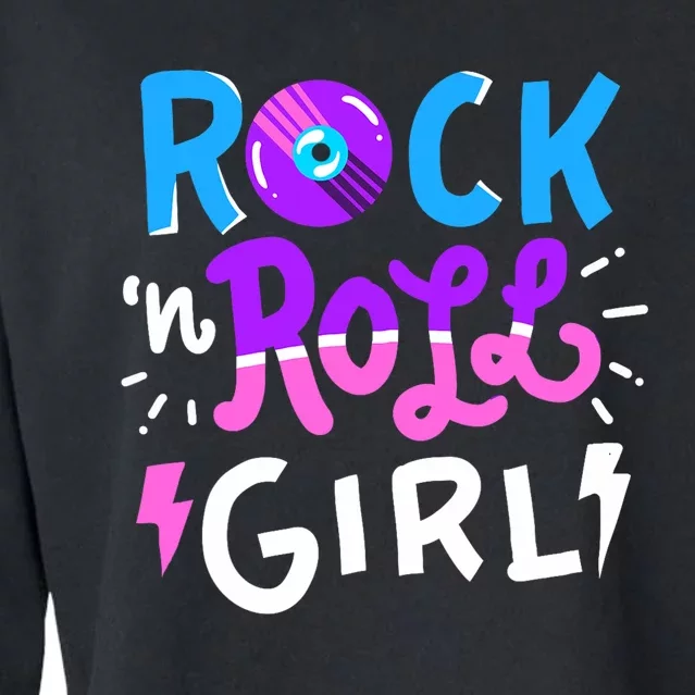 Rock N Roll Girl Music Cropped Pullover Crew