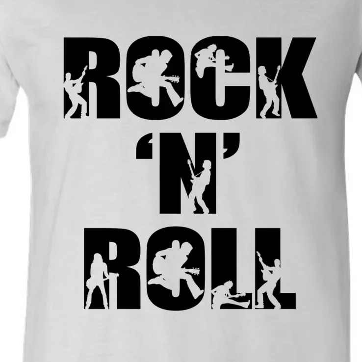 Rock N Roll Music Nothing But Rock & Roll 70S 80 90S Retro V-Neck T-Shirt