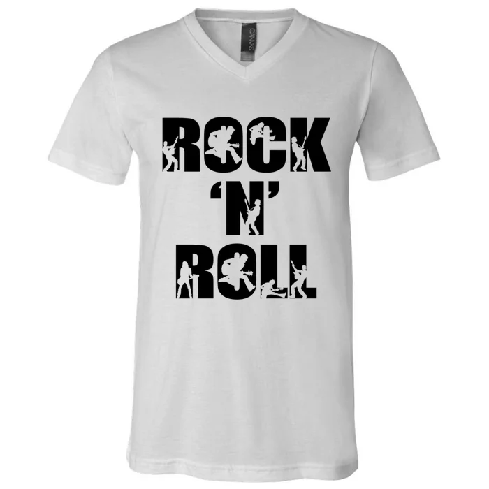 Rock N Roll Music Nothing But Rock & Roll 70S 80 90S Retro V-Neck T-Shirt