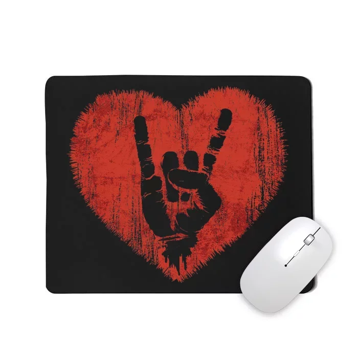 Rock N Roll Music Lover Hand Horns Rock On Concert Mousepad