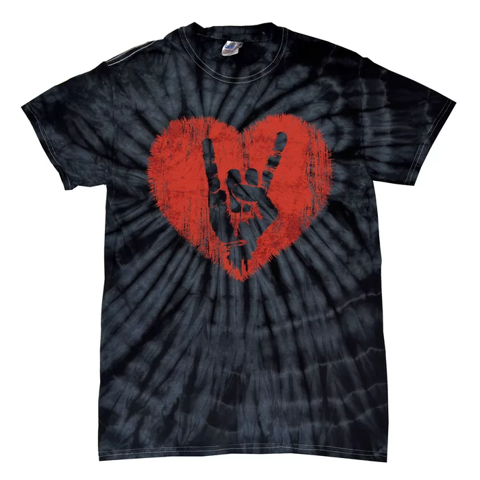 Rock N Roll Music Lover Hand Horns Rock On Concert Tie-Dye T-Shirt