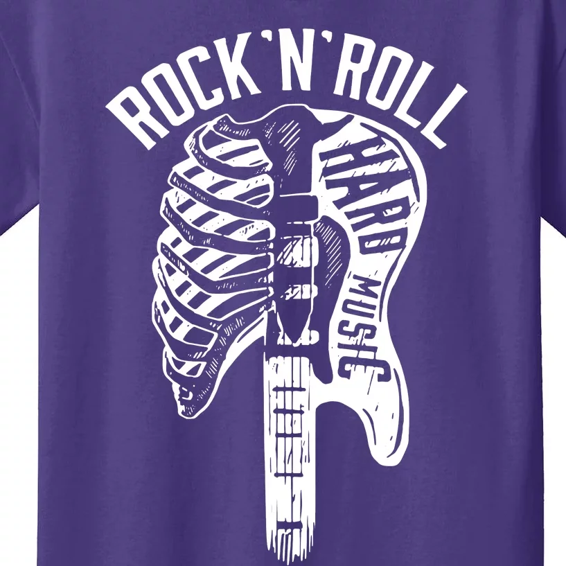 Rock N Roll Hard Music Bone Skeleton Kids T-Shirt