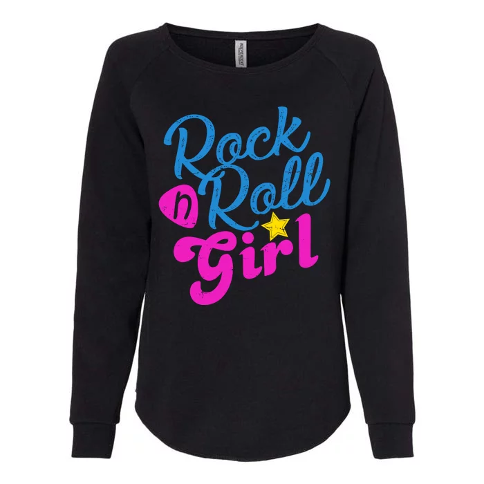 Rock N Roll Girl Cute Gift Womens California Wash Sweatshirt