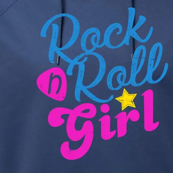 Rock N Roll Girl Cute Gift Performance Fleece Hoodie