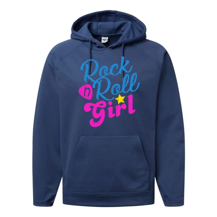 Rock N Roll Girl Cute Gift Performance Fleece Hoodie