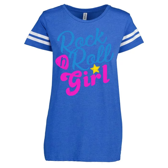 Rock N Roll Girl Cute Gift Enza Ladies Jersey Football T-Shirt