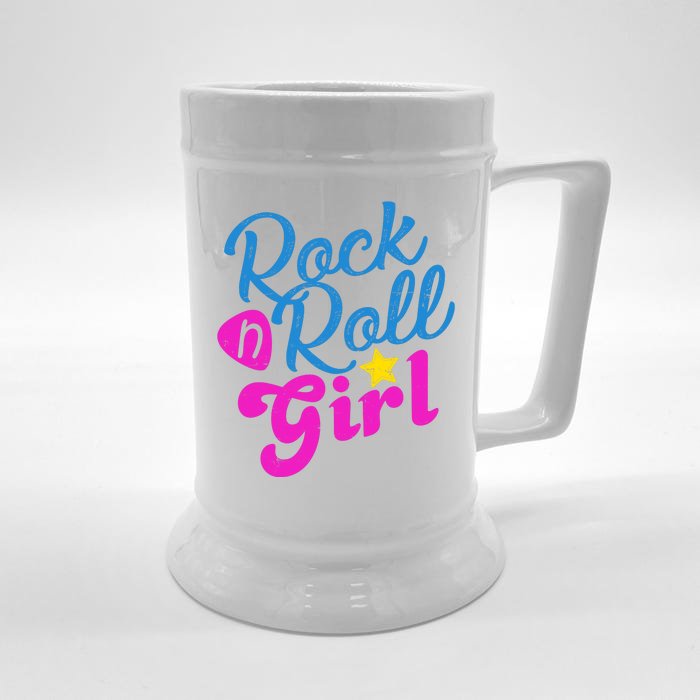 Rock N Roll Girl Cute Gift Front & Back Beer Stein