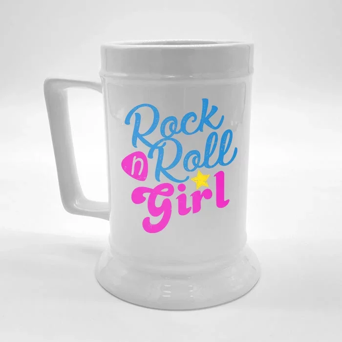 Rock N Roll Girl Cute Gift Front & Back Beer Stein