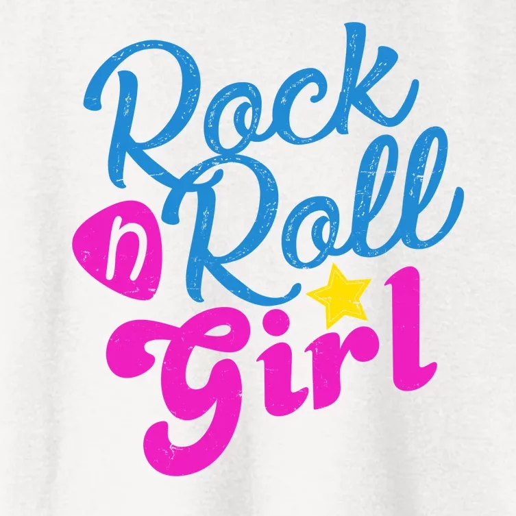 Rock N Roll Girl Cute Gift Women's Crop Top Tee