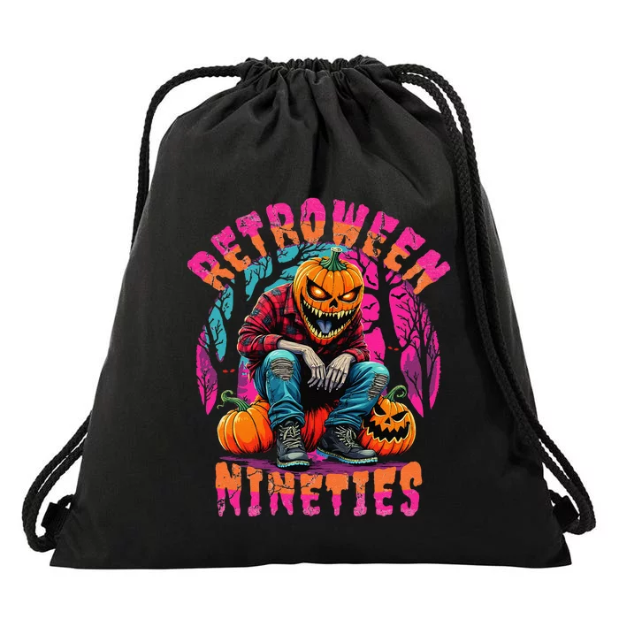 Retroween Nineties Retro Grunge Halloween Design Drawstring Bag