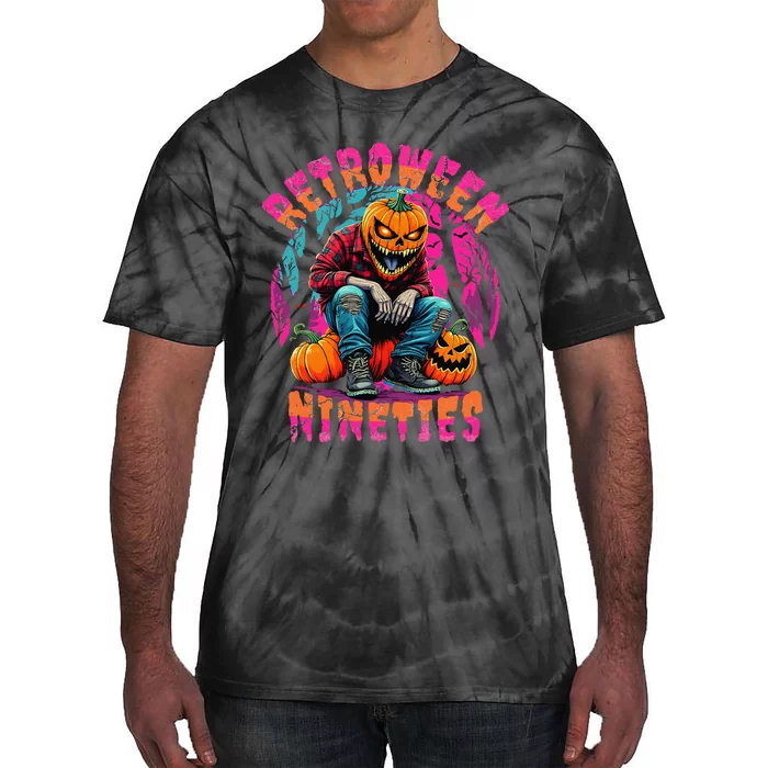 Retroween Nineties Retro Grunge Halloween Design Tie-Dye T-Shirt