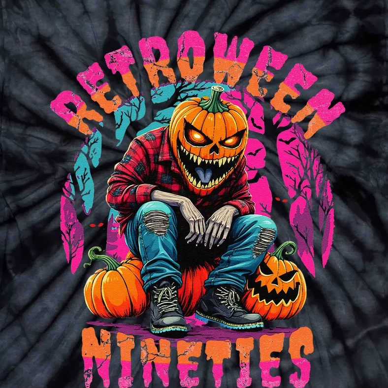 Retroween Nineties Retro Grunge Halloween Design Tie-Dye T-Shirt