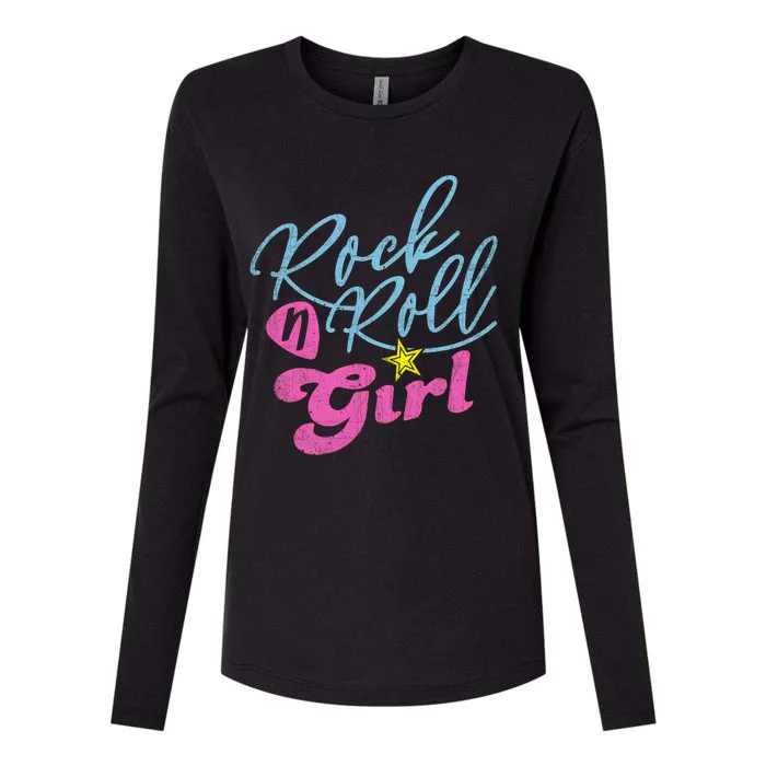 Rock N Roll Girl Purple Darla Womens Cotton Relaxed Long Sleeve T-Shirt