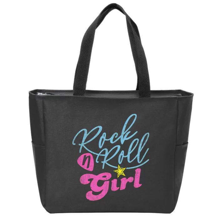 Rock N Roll Girl Purple Darla Zip Tote Bag