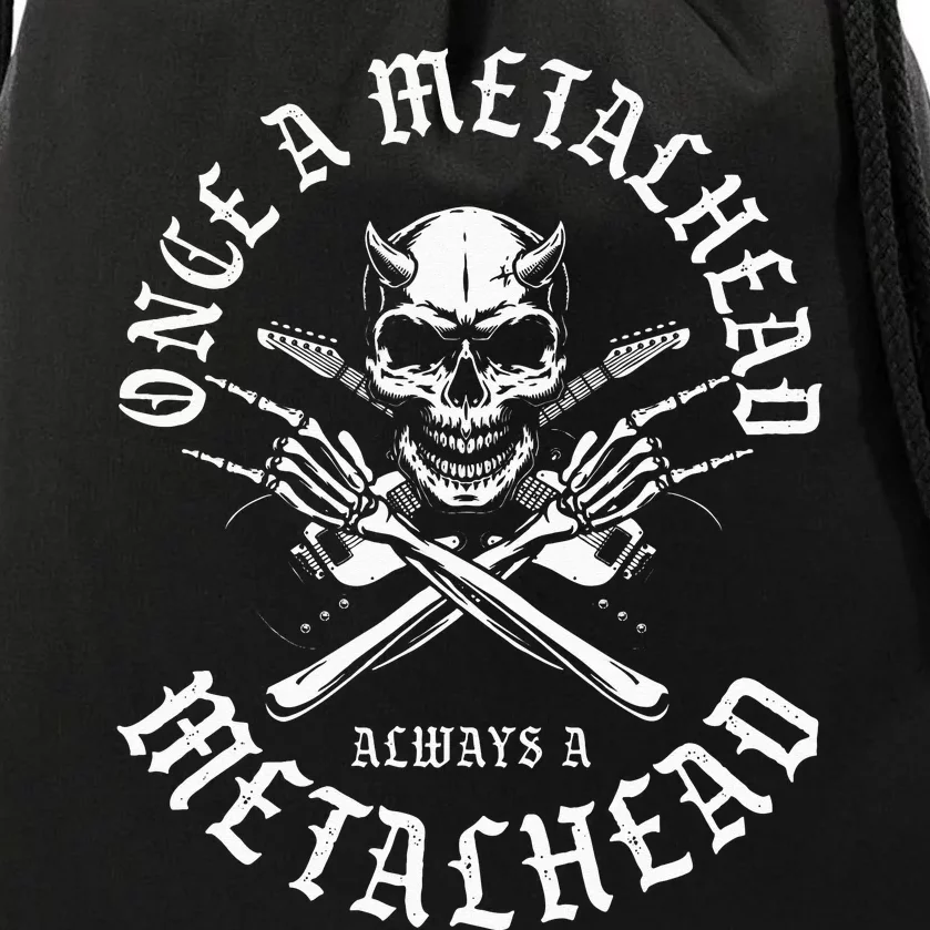 Rock N Roll Once A Metalhead Always A Metal Head Band Hard Drawstring Bag