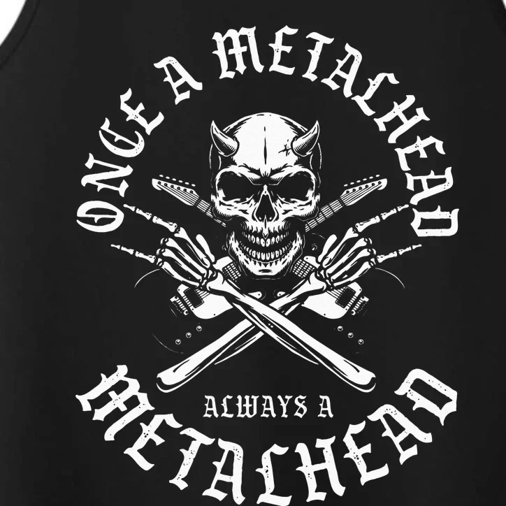 Rock N Roll Once A Metalhead Always A Metal Head Band Hard Performance Tank