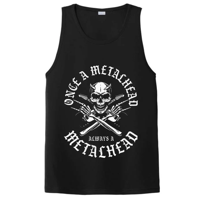 Rock N Roll Once A Metalhead Always A Metal Head Band Hard Performance Tank