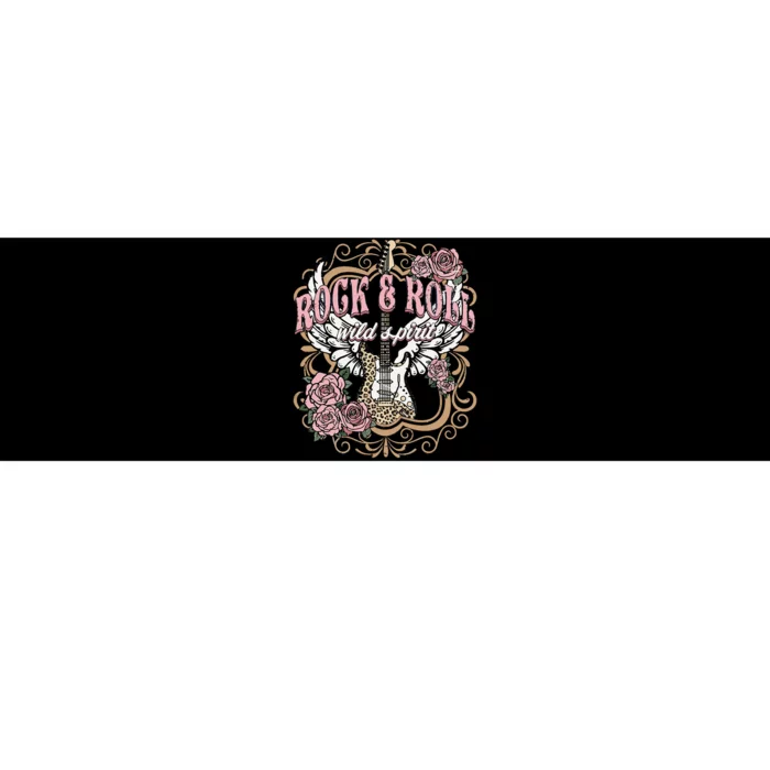 Rock N Roll Wild Spirit Lets Rock Guitar Floral Bumper Sticker