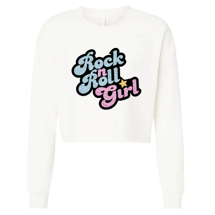 Rock N Roll Girl Cropped Pullover Crew