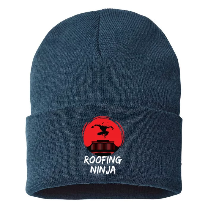 Roofing Ninja Roofer Slating Sustainable Knit Beanie