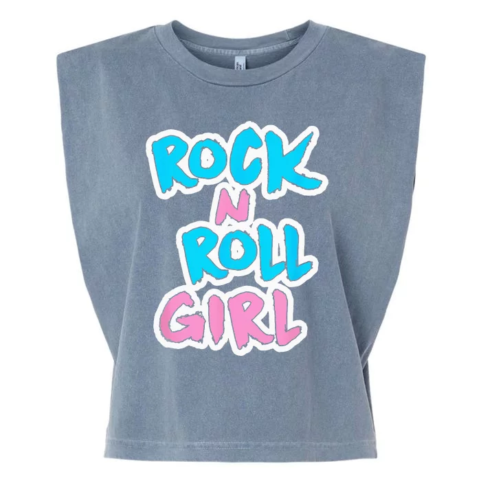 Rock N Roll Girl Music Fan Garment-Dyed Women's Muscle Tee