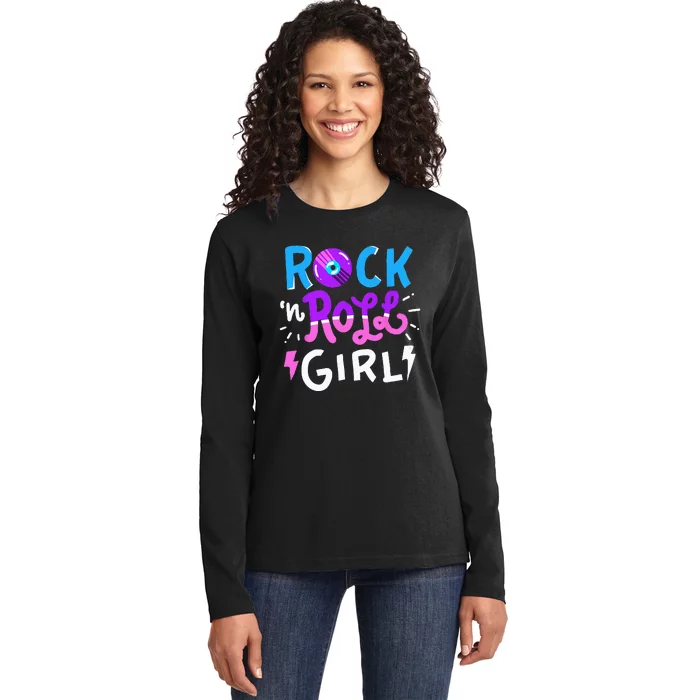 Rock N Roll Girl Music Ladies Long Sleeve Shirt