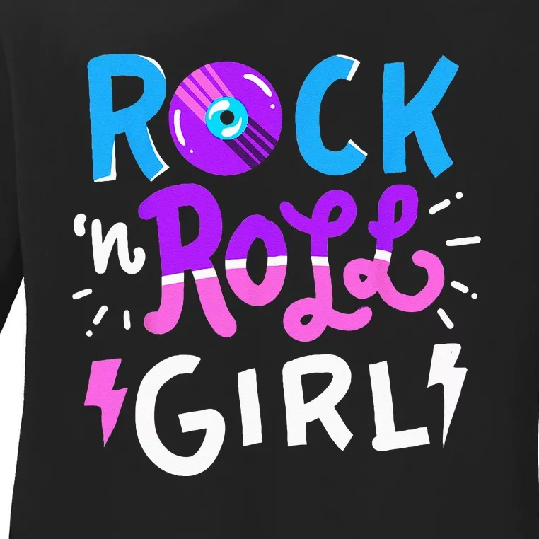 Rock N Roll Girl Music Ladies Long Sleeve Shirt